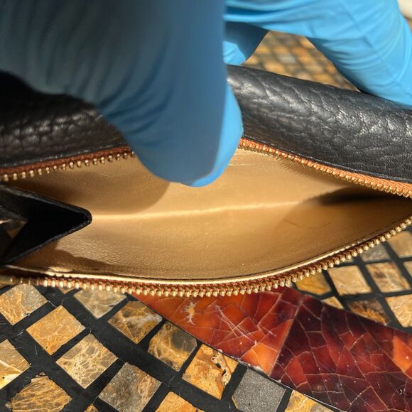 Dooney & Bourke Vintage All Weather Pebbled Leather Checkbook Wallet Black - Picture 4 of 8